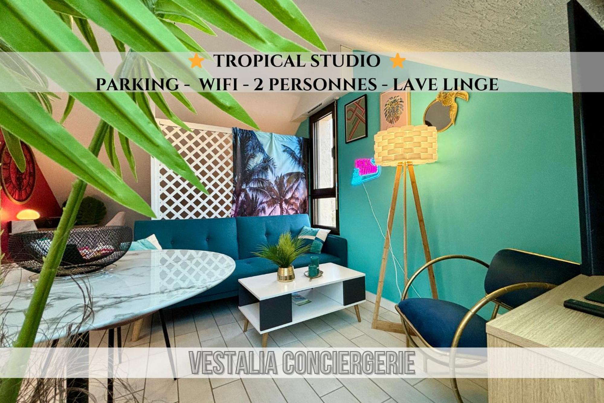 -Tropical Studio- Paisible Parking Wifi Lave-Linge Quimper Kültér fotó